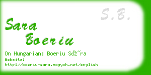 sara boeriu business card